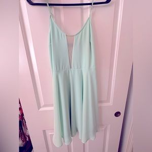 Teal V-cut dress